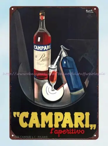 ITALY CAMPARI LIQUOR DRINK ITALIA ALCOHOLIC metal tin sign inspirational wall