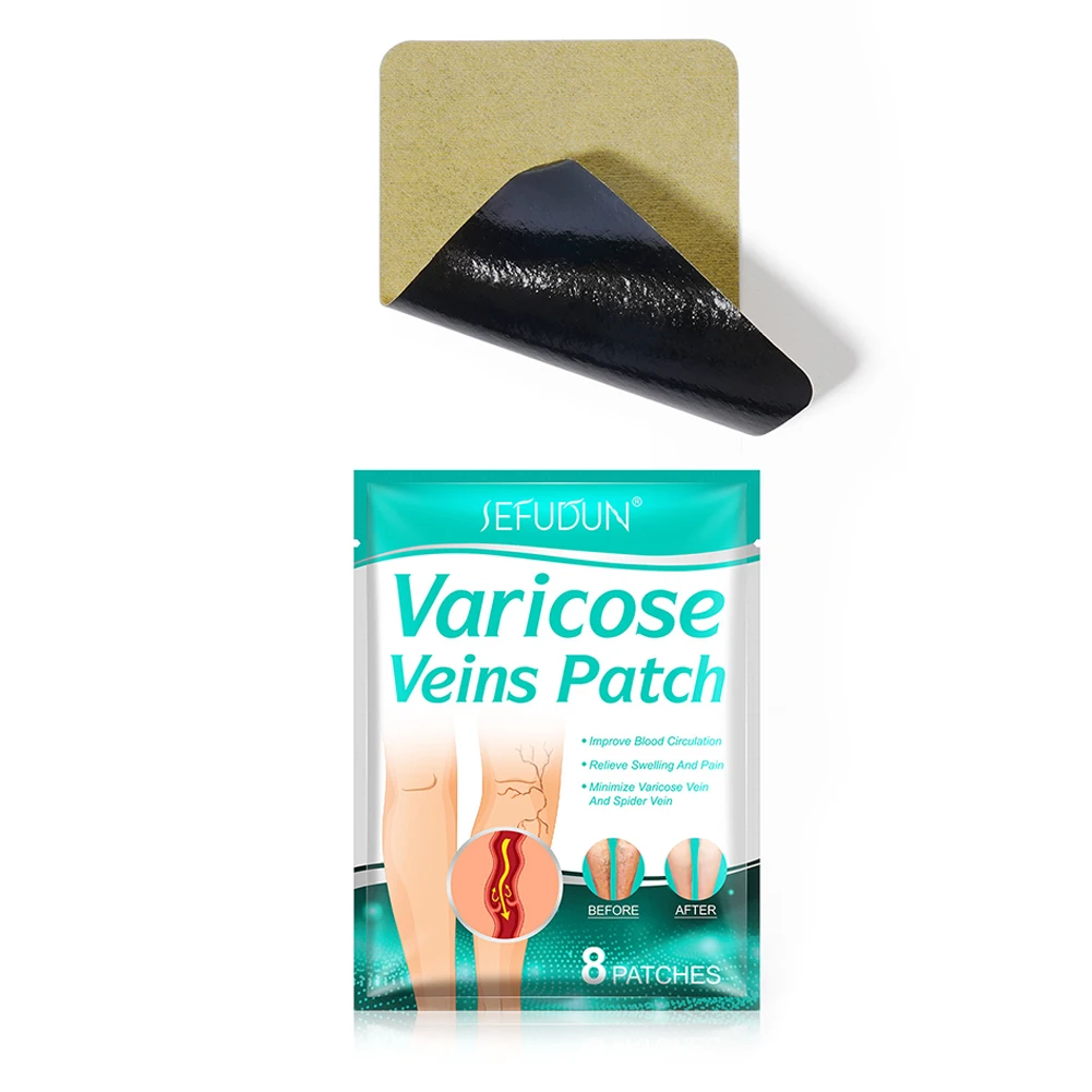 Natürliche Inhaltsstoffe Krampfadern-Aufkleber, 8 Stück, sicheres, gesundes Reparaturpflaster für Krampfadern, schnell wirksam für die Körperpflege