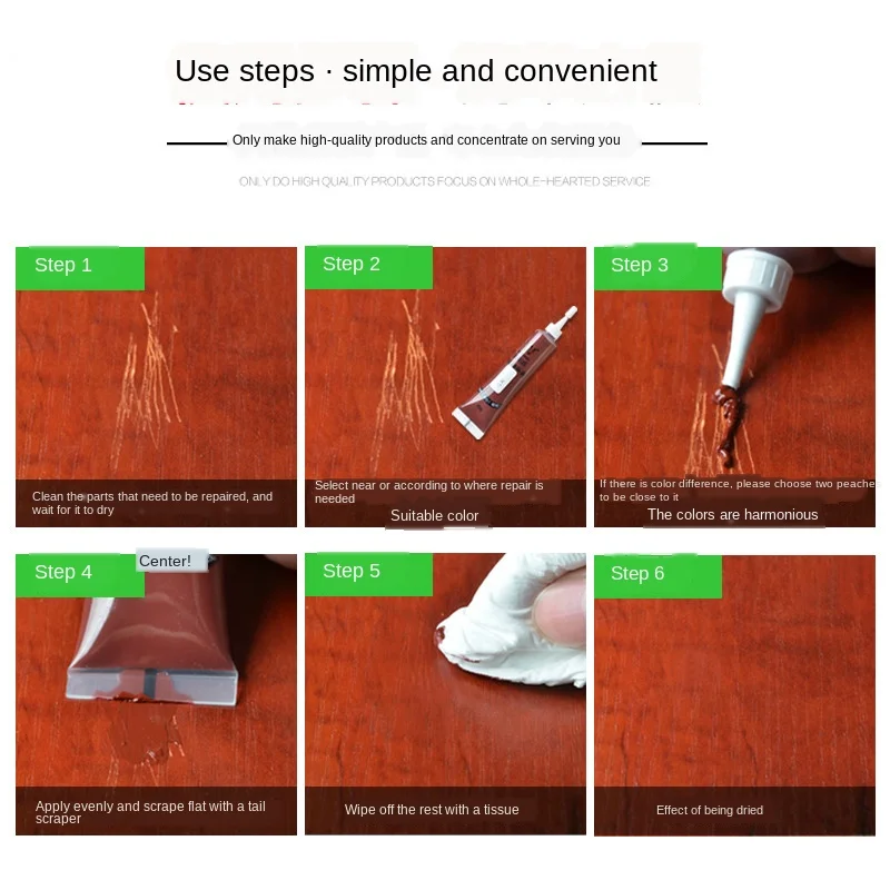 DIY Wood Product Scratch Filler Remover meble drewniane Touch Up zestaw narzędzi Marker Cream wosk naprawa żywicy polimerowej szybka naprawa