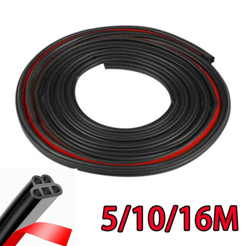 5-16M Car Door Seal Strips Sticker B Shape Weatherstrip Rubber Seals Sound Insulation Sealing Automobiles Interior Accessories