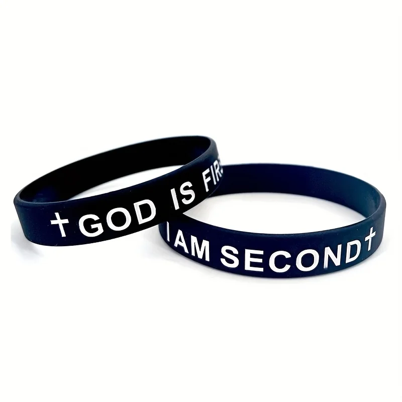 2pcs/pack Fashionable men's bracelet, silicone sports bracelet, novel letter wristband