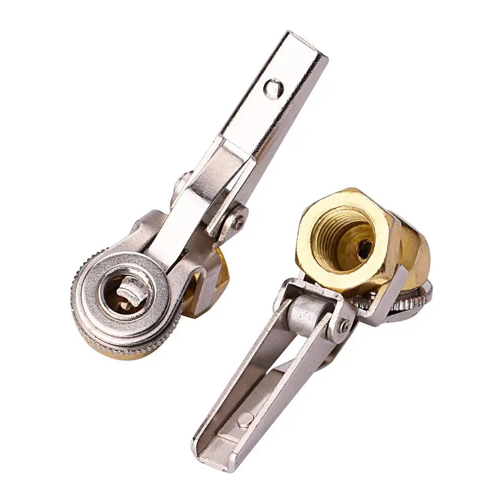 Ball Foot Air Chuck Brass Clip-on Tire Inflation Tool Heavy Duty Car Hose Adapter for Vehicle Garage