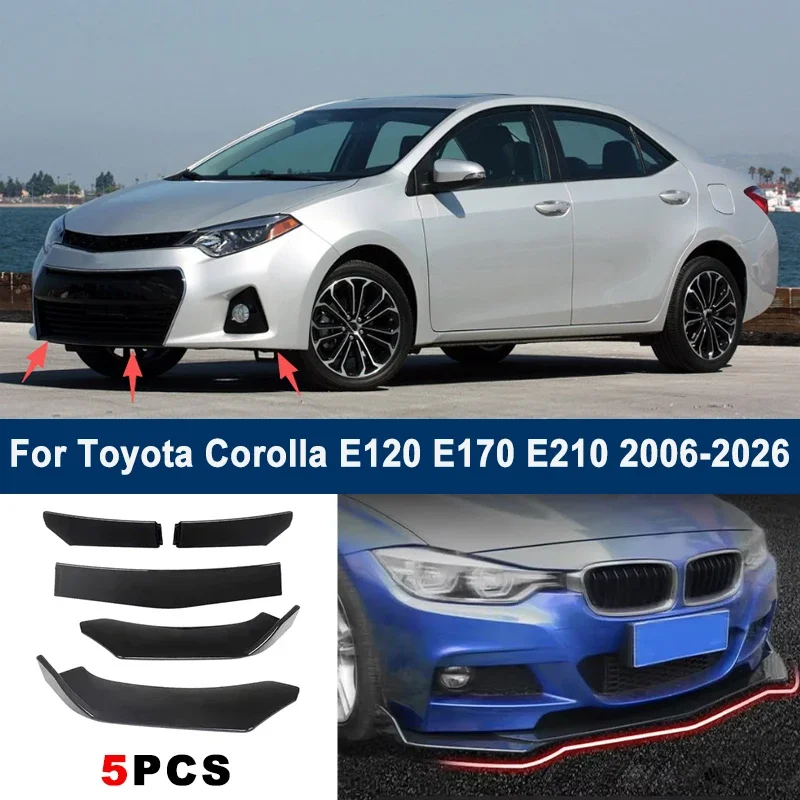 

Adjustable 5Pcs Sectional Front Spoiler Lip For Toyota Corolla E120 E170 E210 2006-2026 Front Bumper Splitter Sport Body Kit