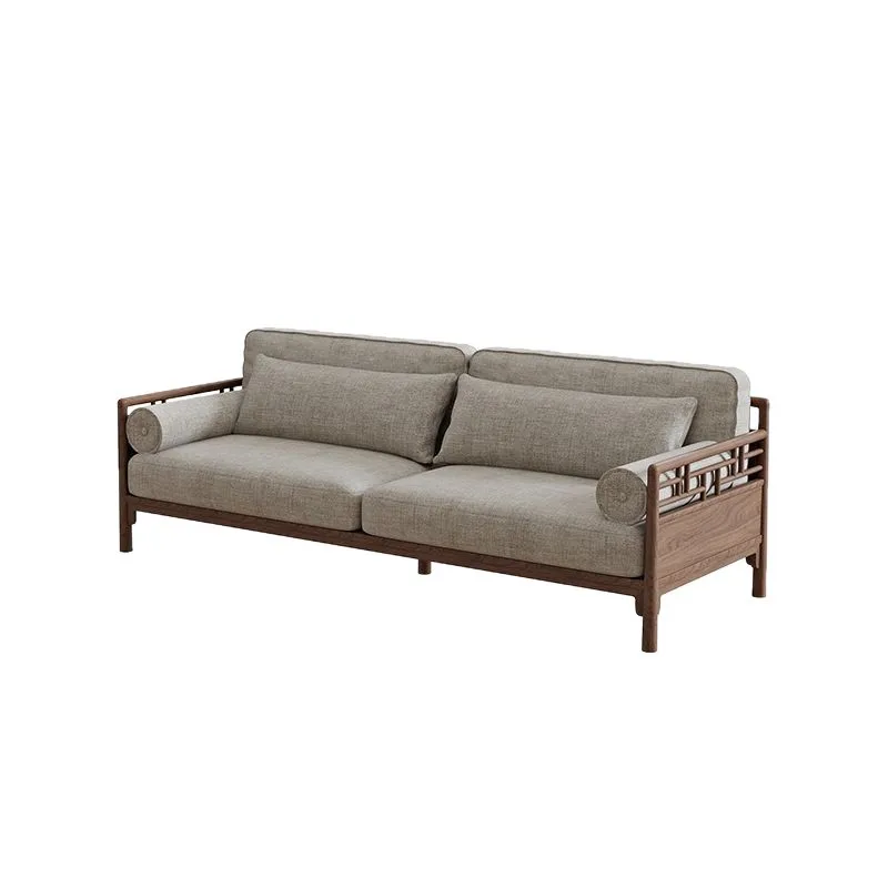 LH new Chinese-style solid wood sofa combination modern homestay size apartment living room simple furniture