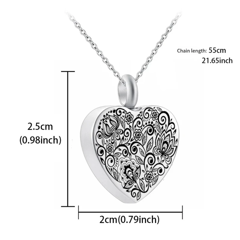 Elegant Pet Memorial Cremation Jewelry Necklace Heart Urn Pendant for Loss Pet and Families Ashes Furs Keepsakes
