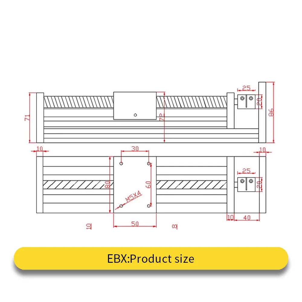 HANPOSE NEMA17/DC Rail Guide EBX1204/1605/1610 Ball Screw Sliding Table, Linear Lead Screw Drive Module