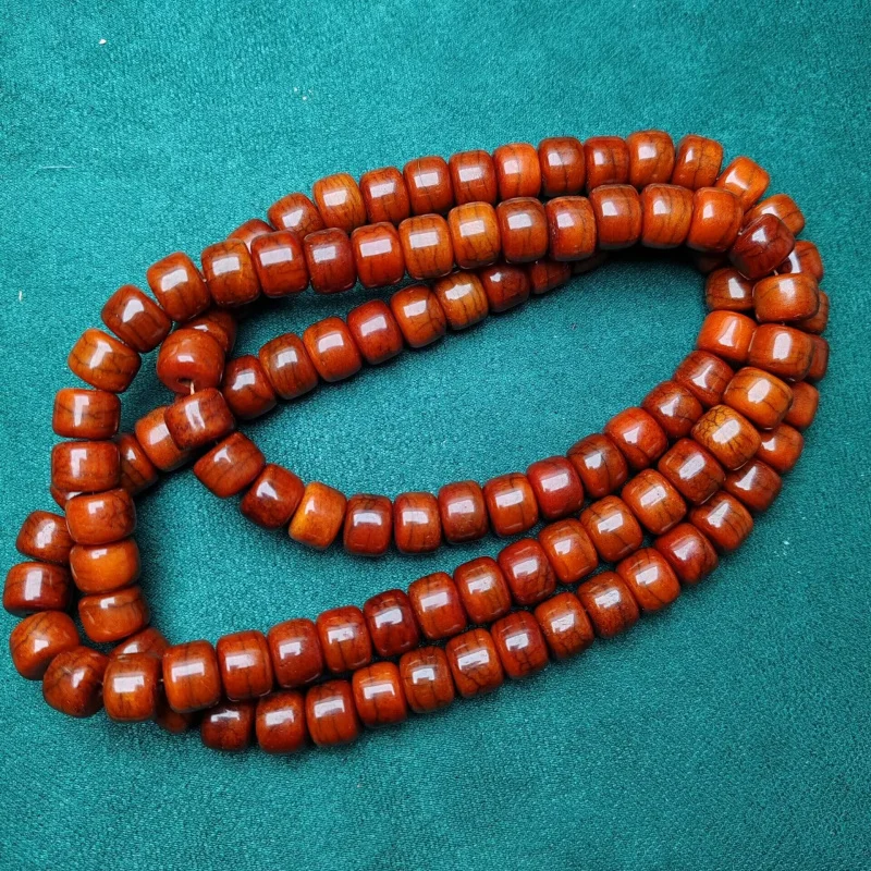 

108Cow Bone Beads Buddha Beads Bracelet Weathered Crackle Plain Beads