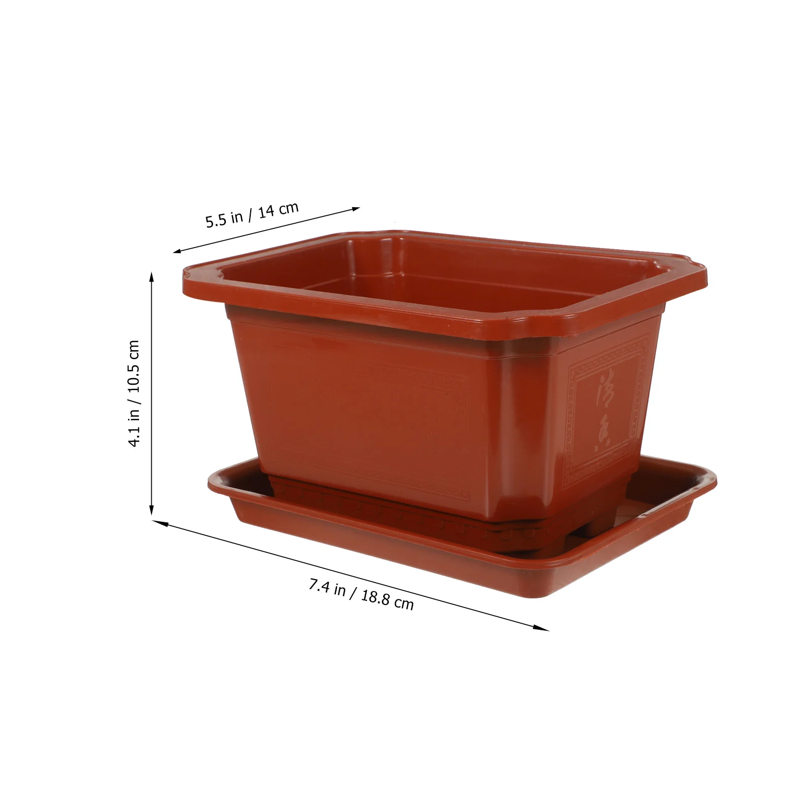 

2Sets Plastic Flower Pot Rectangular Bonsai Planter with Bottom Holes for Healthy Root Development Suitable for Indoor Outdoor