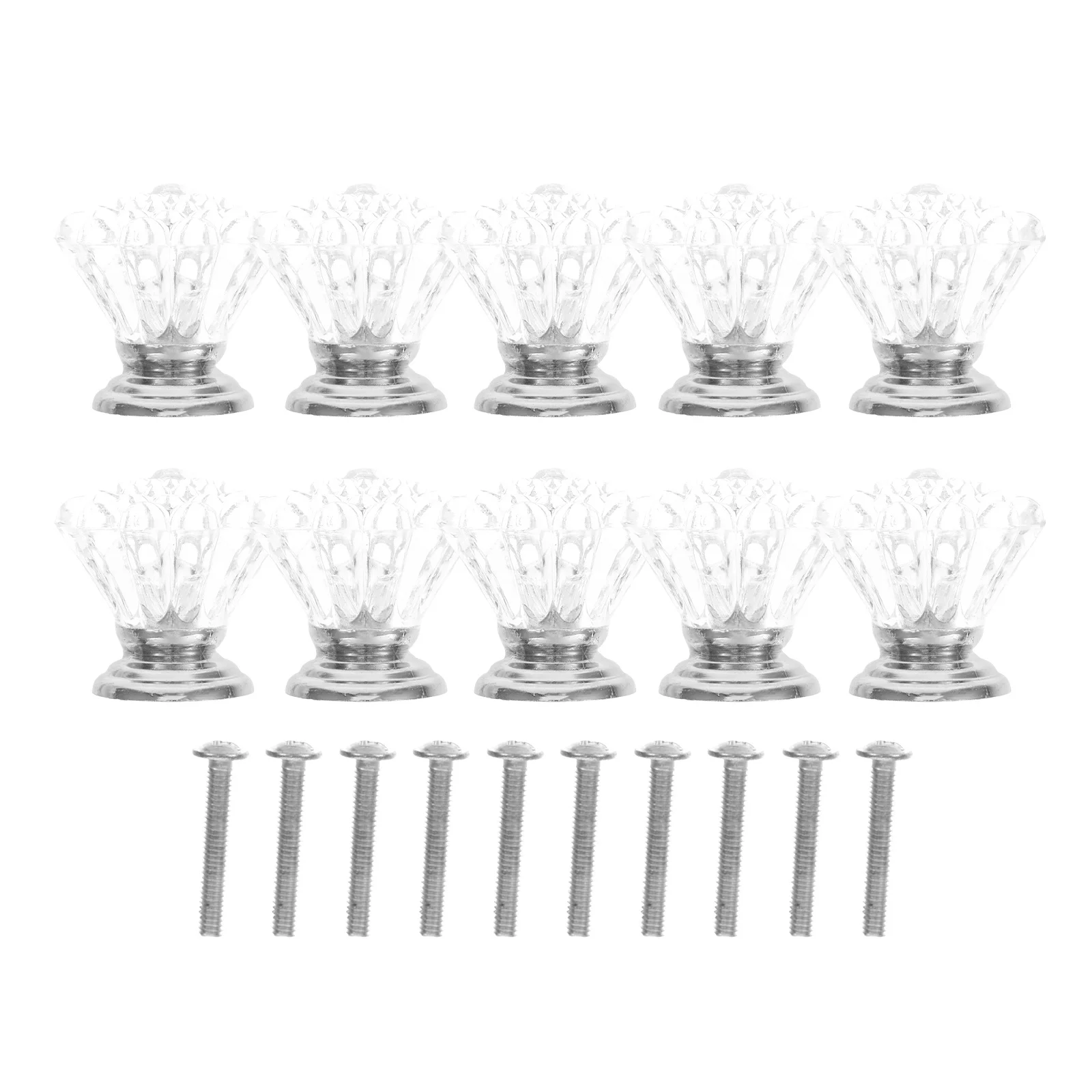 

10Pcs Crystal Drawer Pulls Clear Acrylic Knobs Single Hole Glass Cabinet Handles for Dresser Drawers Modern Vintage Boho Nursery