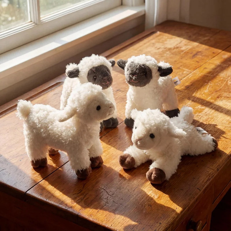 20CM Cute Black Face Sheep Plush Toy Stuffed Animal Lamb Doll For Kids Birthday Gift Home Office Desk Decoration Soft Companion