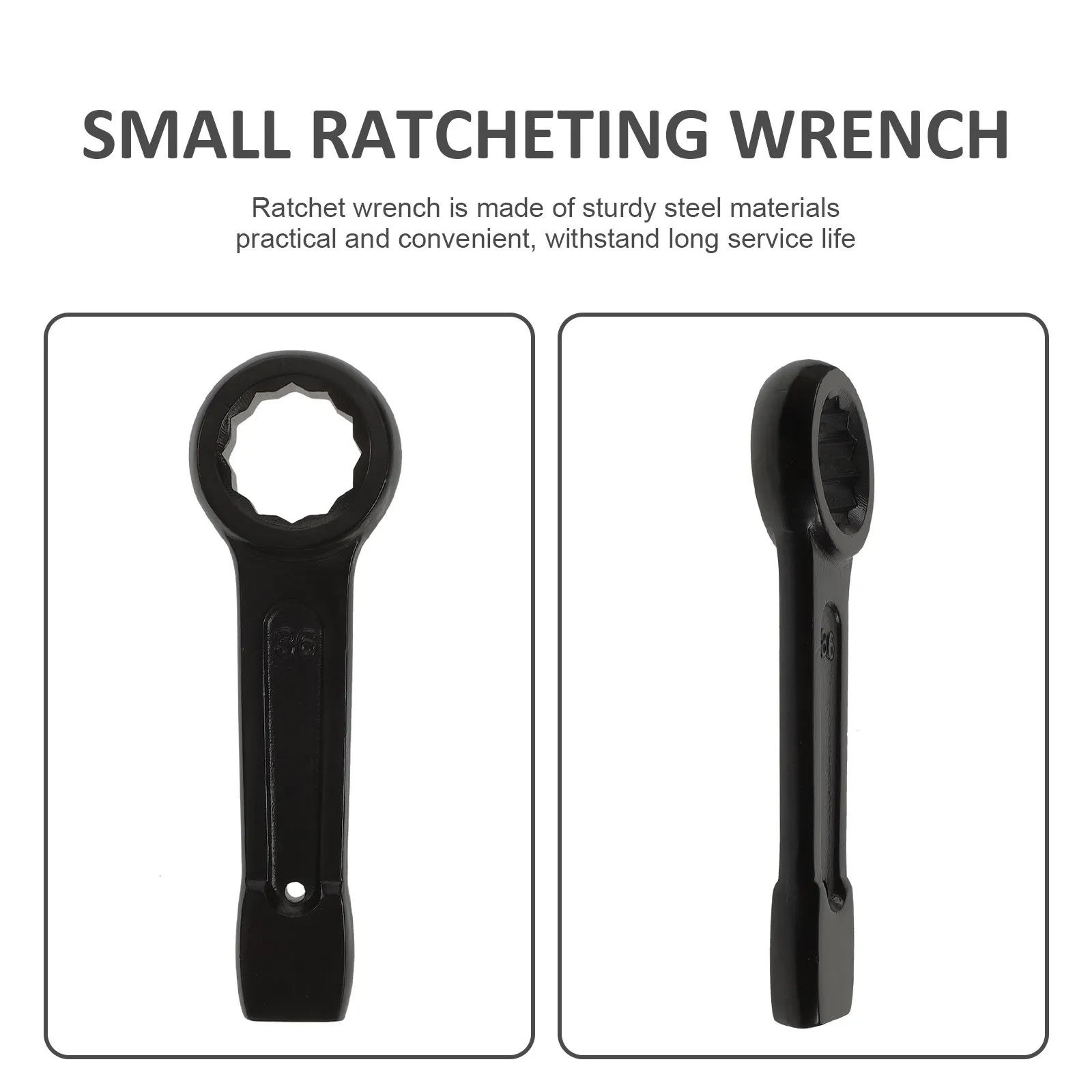 36Mm Ratchet Wrench Heavy Duty Forged Steel Offset End Ratcheting Spanner for Small Spaces Car Service Home Renovation Hand