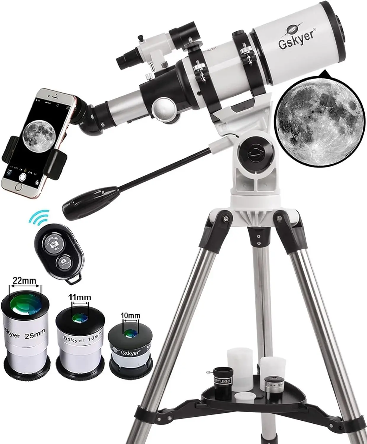 Telescope, Telescopes for Adults, 80mm AZ Space Astronomical Refractor Telescope Kids, Adults Astronomy, German Technology Scope