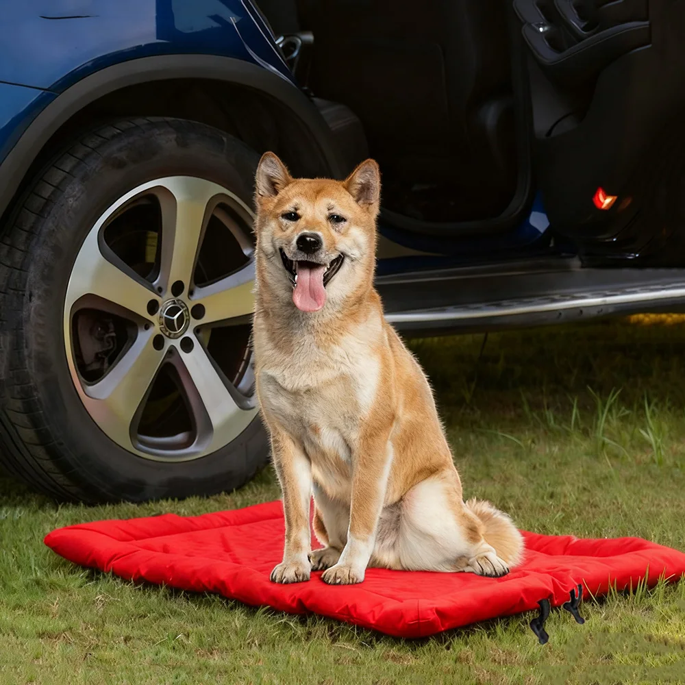 

Уличная кровать для собак, портативная кровать для кемпинга, путешествий, для собак, мягкая водонепроницаемая нескользящая машинная моющаяся коврик для домашних животных для маленьких, средних и больших собак