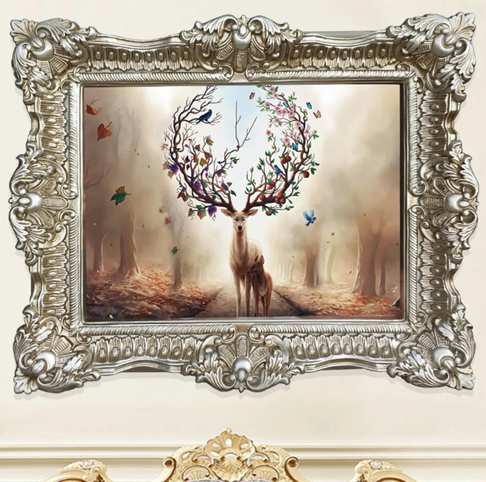 앤틱 바로크 스타일 몰딩 프레임 직사각형 PU 프레임 거울 사진