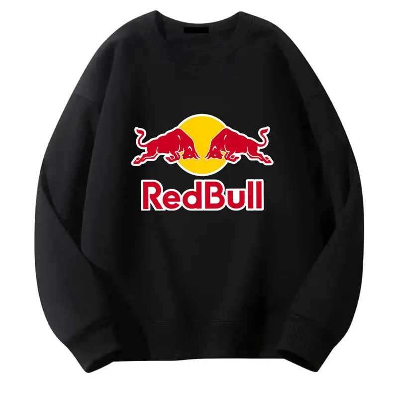 Oracle Red Bull Racing Front Back Print Crew Neck Sweatshirt Men F1 Fan Casual Long Sleeve Pullover