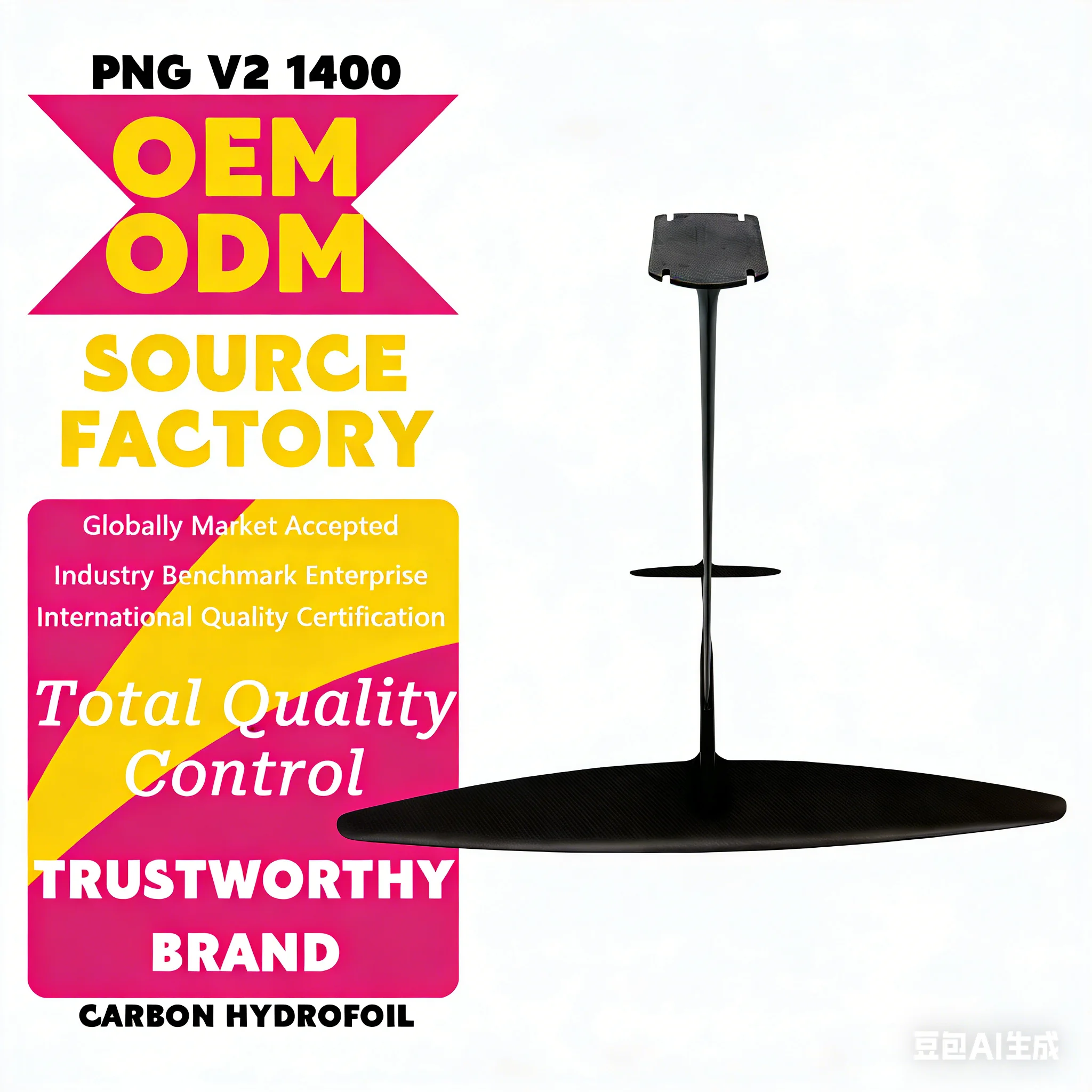 

PNG V2 1400 Carbon Fiber Front Wing 1786sqcm Suitable for SUP sails and surfing-Factory direct sale and customizable brand logo