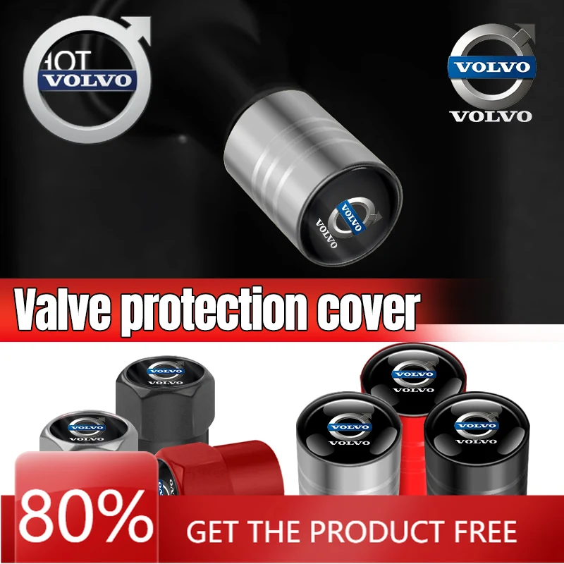 

Эмблемы 2026 Новые для Volvo 4 шт./компл. колпачки клапанов для автомобильных колес, металлическая крышка штока для Volvo XC40 XC60 XC90 C30 C70 S40 S60 S80 S90