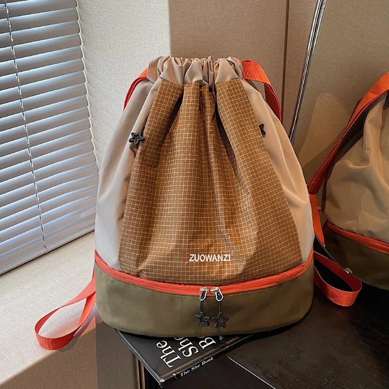 Drawstring Swimming Backpack Dry Wet Separation Waterproof Sports Gym Bag Large Capacity Portable Beach Shower BagTravel Daypack