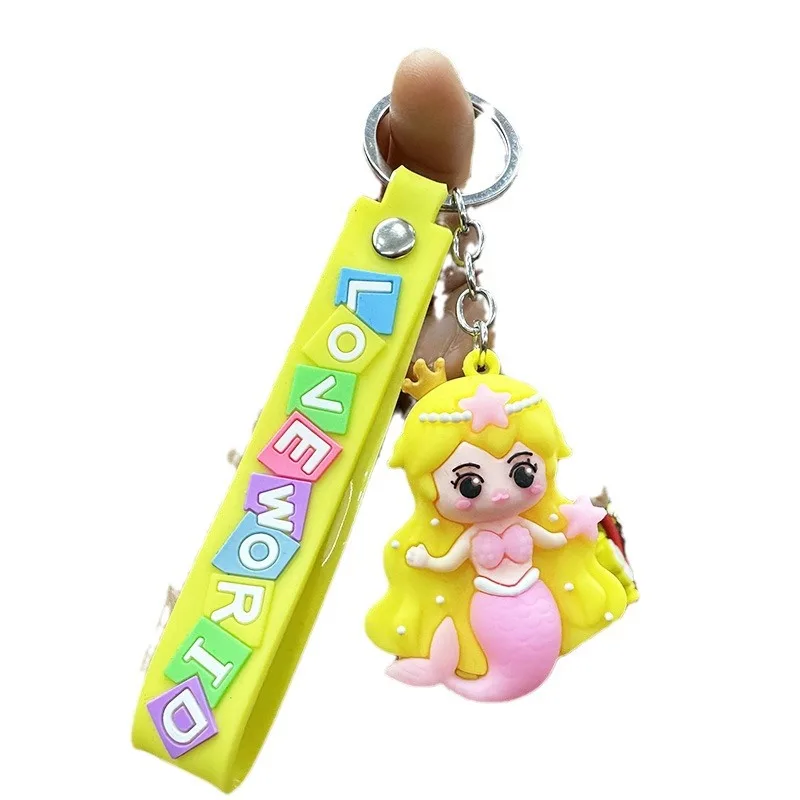 MINISO Cute Doll Underwater Mermaid Keychain Couple Backpack Pendant Car Decoration Pendant Keychain Birthday Gift