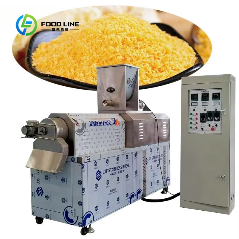 Customized Automatic Double Screw Extruder Production Line For Panko Bread Crumb Continuous Processing For Food Factory