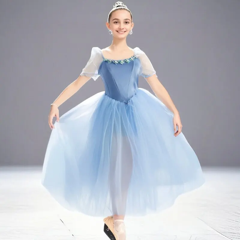 Robe Tutu de Ballet rouge pour filles justaucorps de gymnastique longues robes de Ballet blanches Costume de danse de princesse ballerine robe d'anniversaire