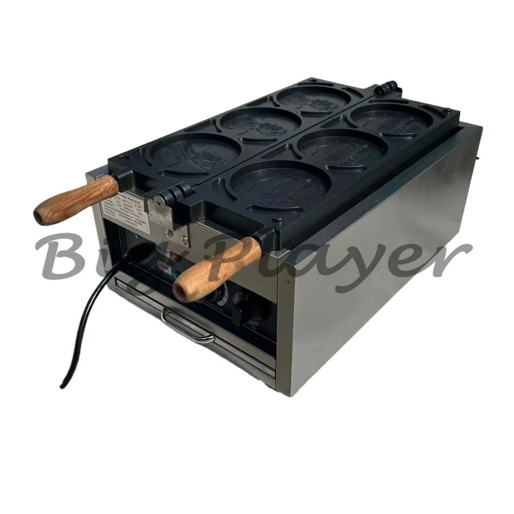 Custom  Electric Bubble Round Industrial Commercial Cheese Gold Coin Waffle Maker Machine