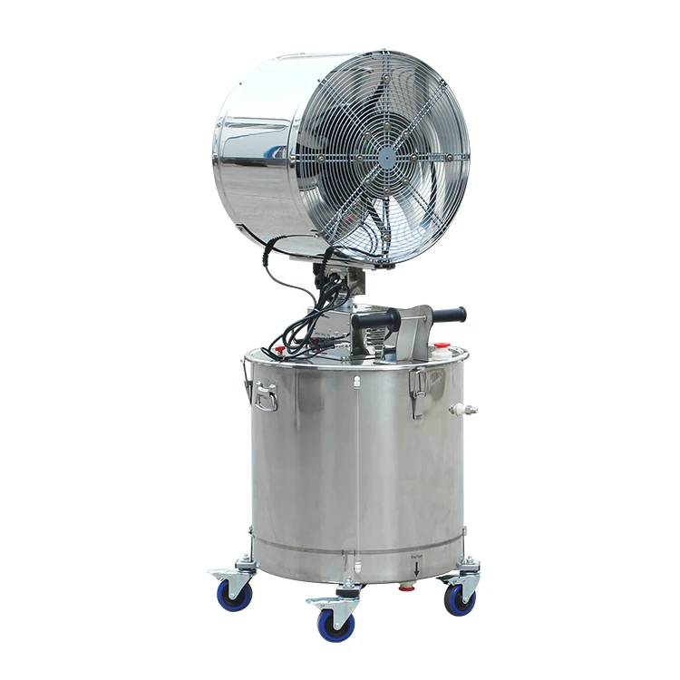 لتبريد الفناء/بخاخ خارجي مروحة تبريد زراعية ترطيب مروحة التغشية التخييم اليد دفع المنقولة الفولاذ المقاوم للصدأ