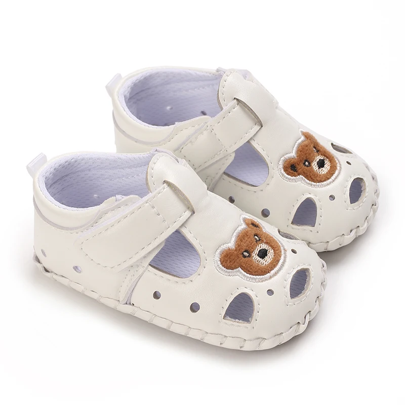 2024 Nieuwe Product Schattige Kleine Beer Baby Sandalen Baby Meisjes Schoenen Prinses Rubberen Zool Antislip Peuter Eerste Wandelaars 2 Kleuren