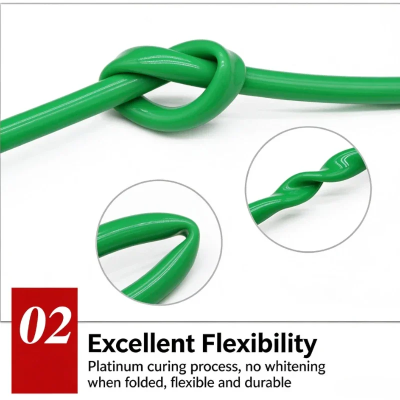 1-50M Green Food Grade Silicone Hose High-Temperature Resistant Soft Drink Water Tube Garden Aquarium Pipe ID 0.5mm ~ 32mm