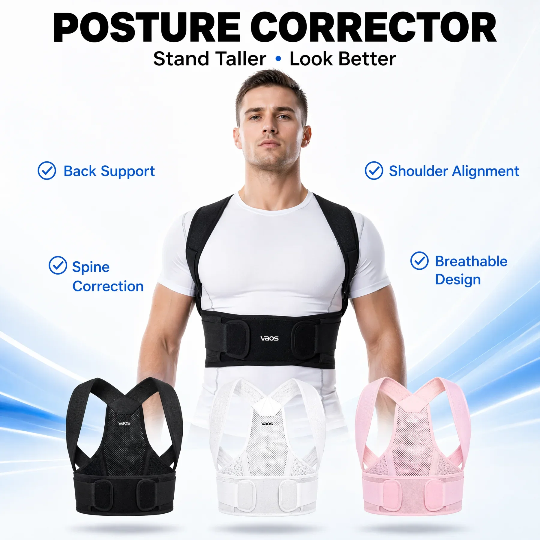 Adjustable Posture Corrector for Men Women Back Brace Shoulder Support Belt Spine Alignment Hunchback Corrector