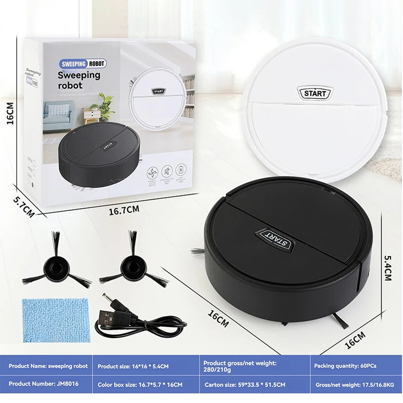 Xiaomi 5-In-1 Automatic Mini Home Floor Robotic Lazy Person Intelligent Vacuum Cleaner USB Rechargeable Wet Dry Sweeping Machine