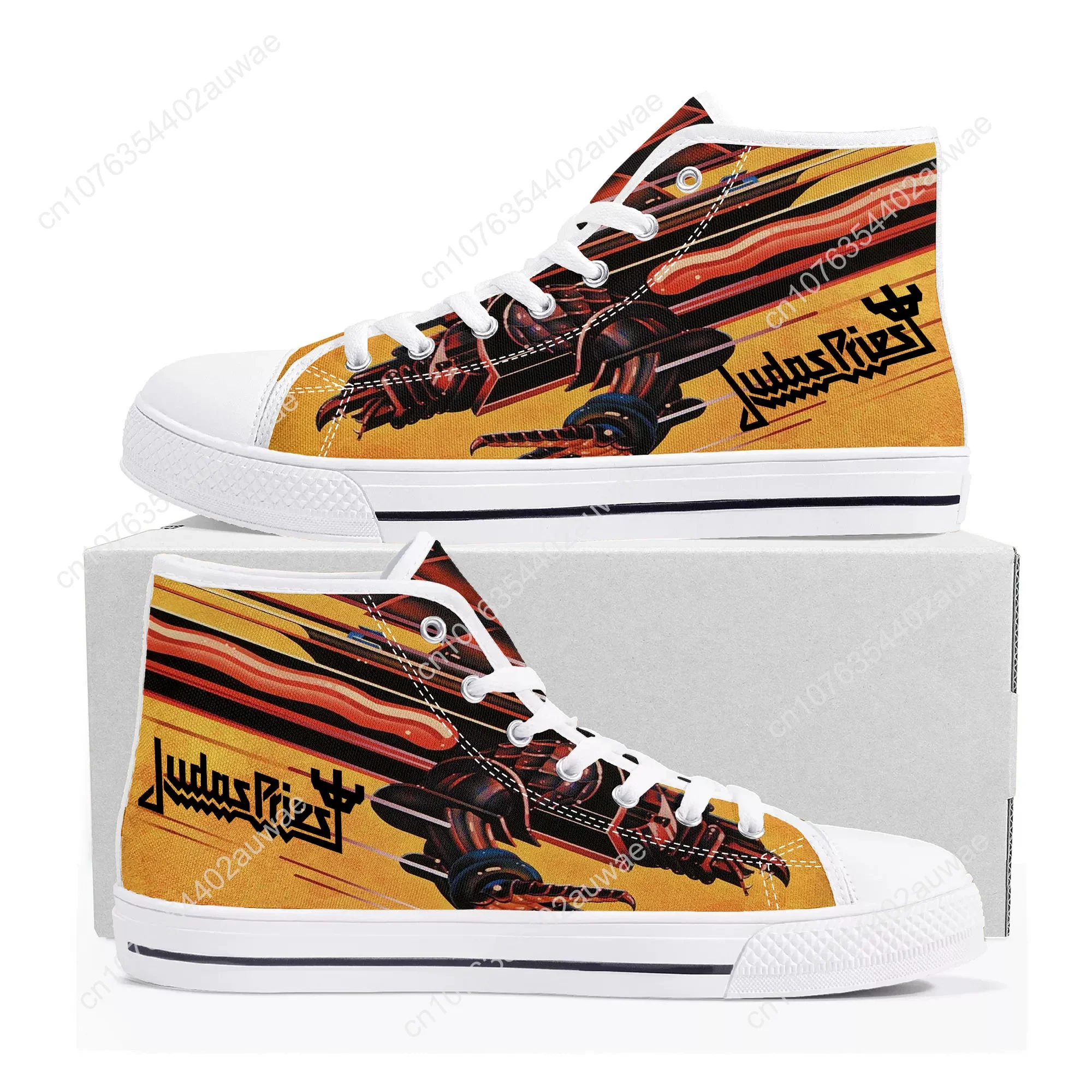 Judas Priest Heavy Metal Rock Band High Top High Quality Sneakers Men Women Teenager Canvas Sneaker Casual Custom Couple Shoes