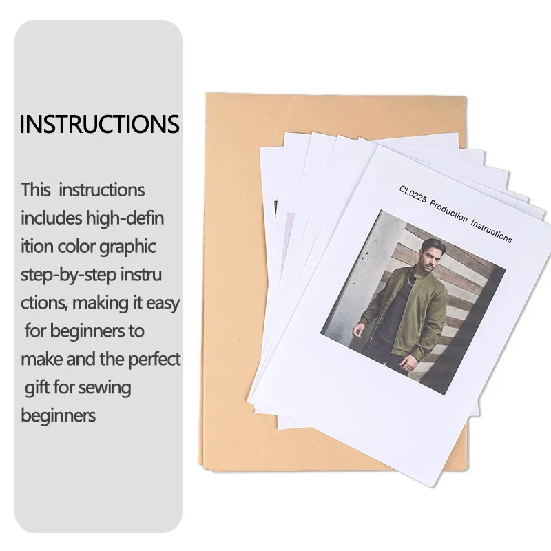 Sewing patterns for Men's Bomber in 7 sizes（XS-XXL）, beginner sewing kit for Men's clothing,gift for sewing enthusiasts.