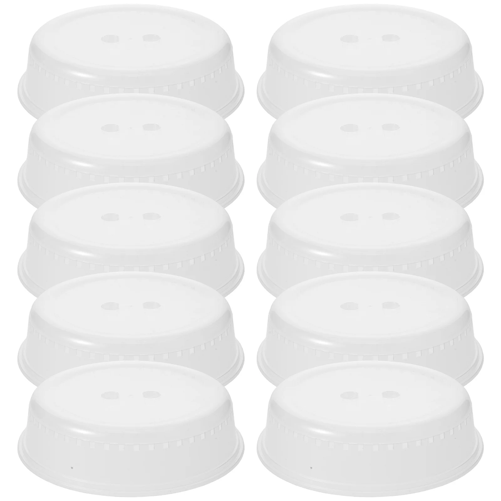 

10Pcs Microwave Splatter Proof Lid Strong Reusable Plastic Cover for Food Containers Bowls Plates Dust Protection Heating