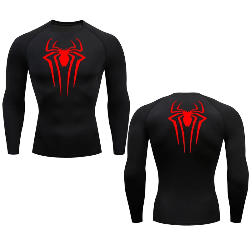 White T Shirt Men Long Sleeve Shirt Compression Tacksuit Rashgarda MMA Fitness Top Winter Thermal Second Skin Track Suit Men Tee