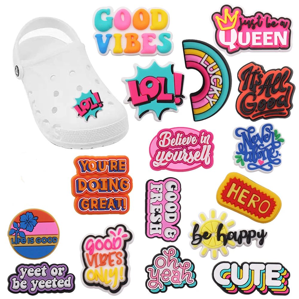 1-16PCS Yeet or Be Yeeted Lucky Children Shoes Charms Accessories Good Fresh Hero Buckle Clog Sandal Decorations