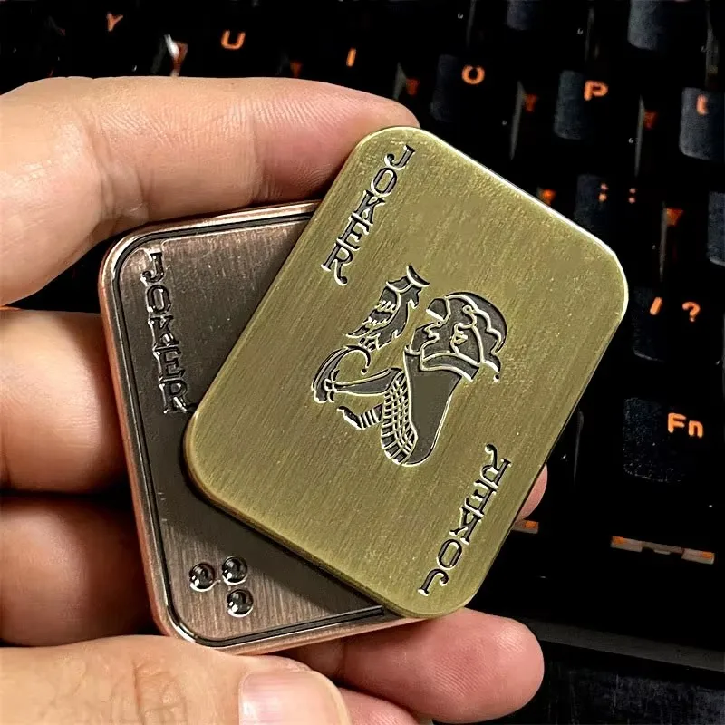 Metal Push Card Fidget Slider Poker Magnetic Haptic Coin Anxiety ADHD Stress Relief Toys Cool EDC Gadgets For Men Adults Gifts