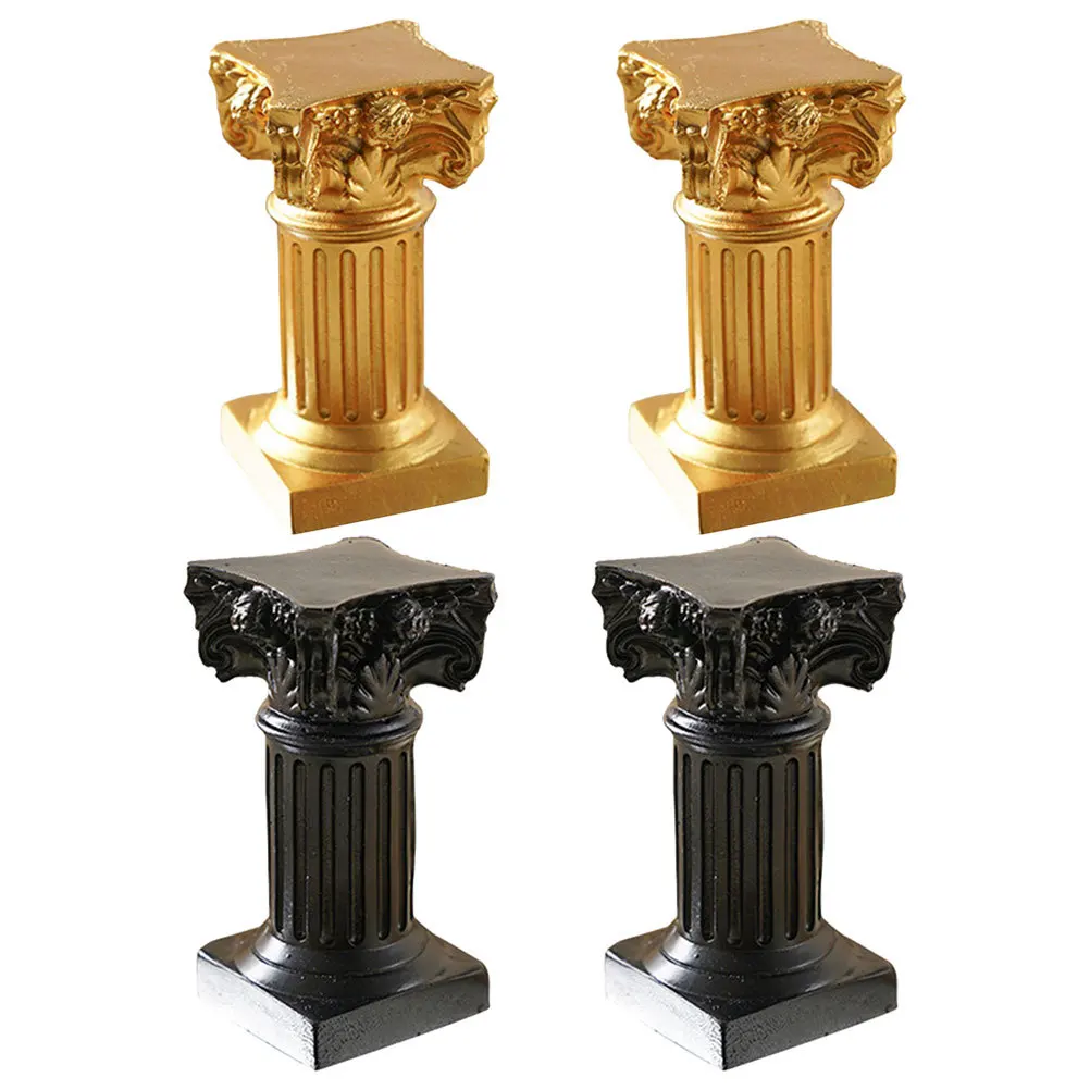 

4Pcs Decorative Holders Roman Column Vintage Nordic Style Candlestick for Wedding Table Party Centerpiece Home Decoration