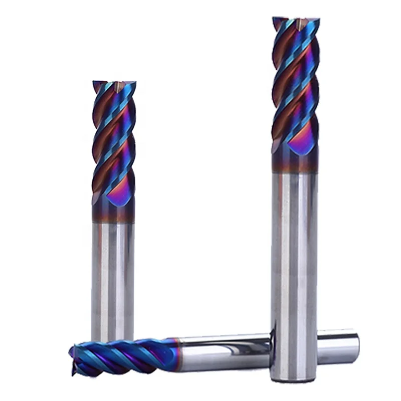 10pcs 4-Flute HRC50 Square Tungsten Carbide End Mill - CNC Milling Tool