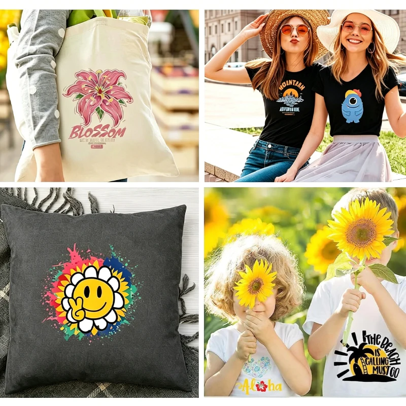 10/20PCSA4 Inkjet Heat Transfer Paper Dark Black Transfer Hot Stamping Can Be Hand Drawn For DIY 100% Pure Cotton T-shirt Fabric image 5