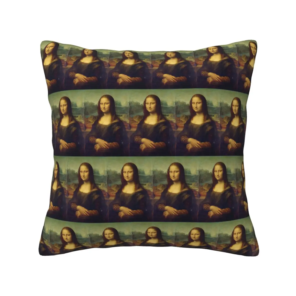 Mona Lisa By Leonardo Da Vinci Square Pillowcase Pillow Cover Cushion Decor Comfort Throw Pillow for Home Car