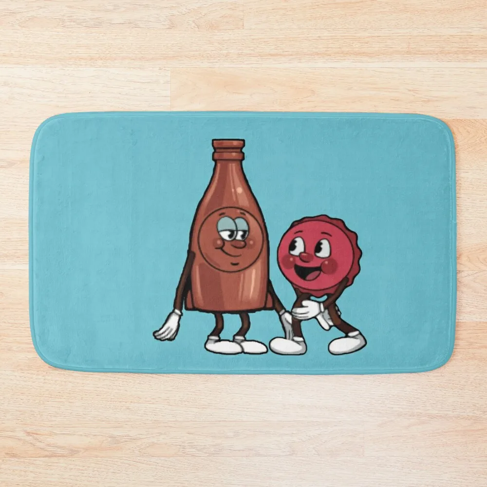 

Bottle & Cappy Bath Mat Bathtub Anti Slip Rugs Living Room Toilet Rug Non-Slip Bathroom Mat