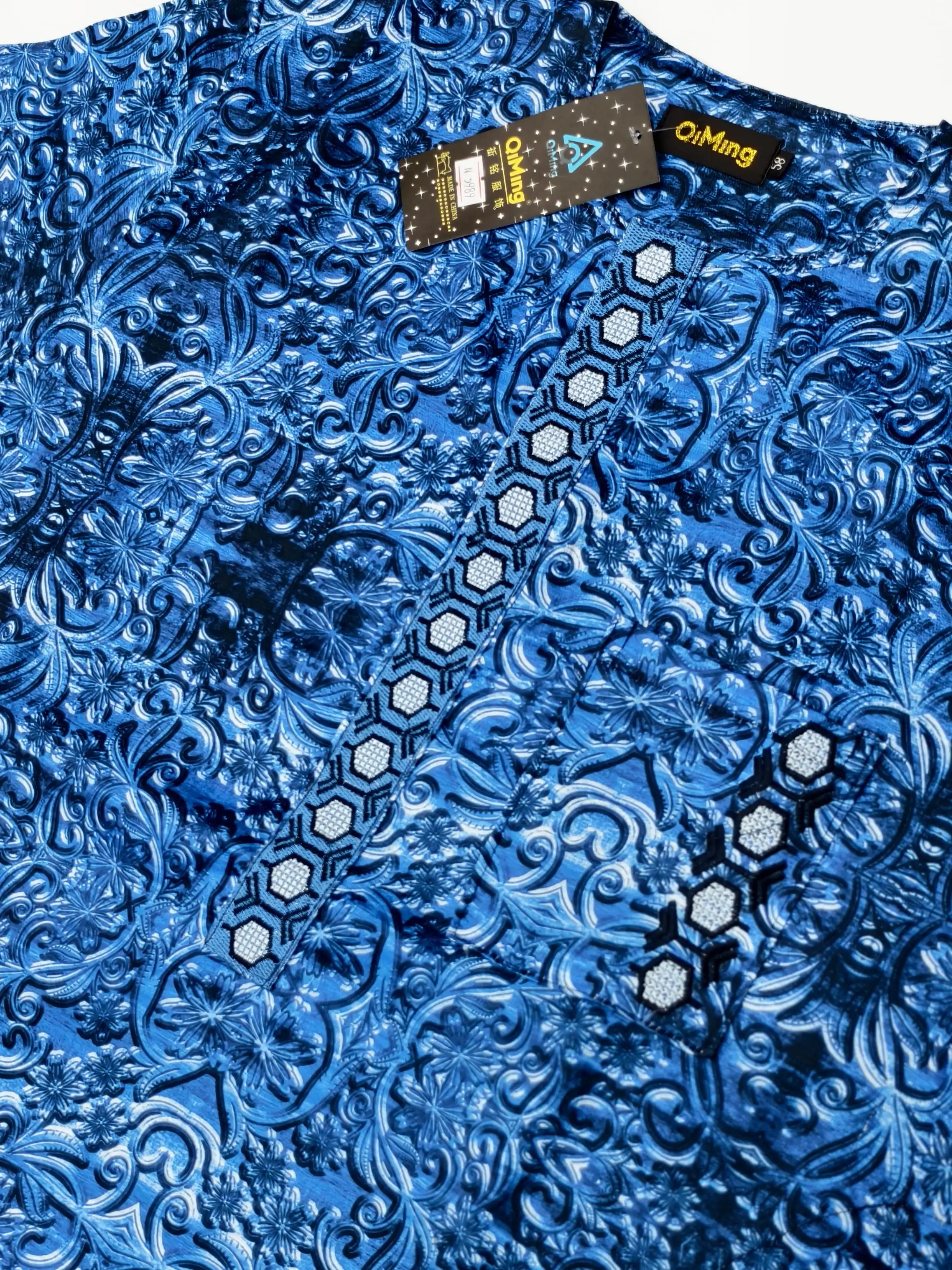 アバヤイスラム教徒イスラムアフリカメンズファッション祈りイードローブ半袖印刷刺繍アラビア Jubba トーブ服