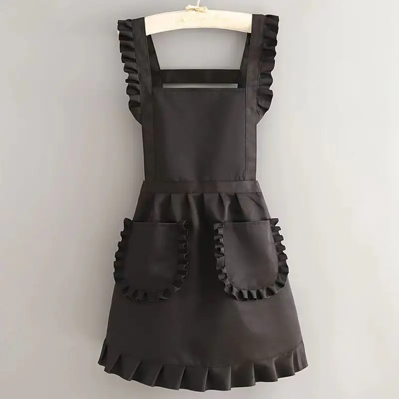 

1Pcs Cute Korean Style Apron Female Nail Shop Kitchen Coffee Overalls Home Cooking Cleaning Sleeveless Apron