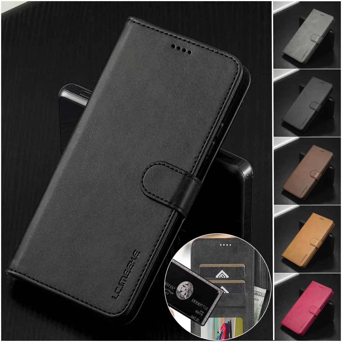 Für IPhone 17 Air Leder Brieftasche Flip Fall für IPhone 17 16 15 14 13 12 11 17 Pro Max 16E Visitenkarte Slot Brieftasche Telefon Abdeckung