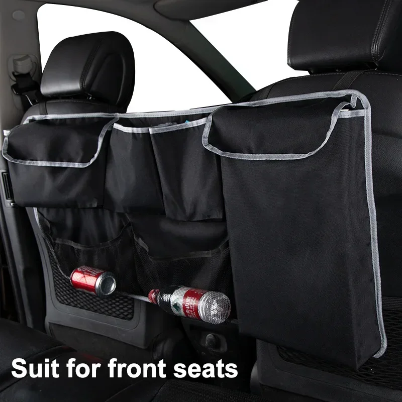 Borsa per sedile posteriore universale per Organizer per sedile posteriore dell'auto con 4 tasche e 2 sacchetti in rete Organizer per riporre gli accessori per appendere il sedile posteriore