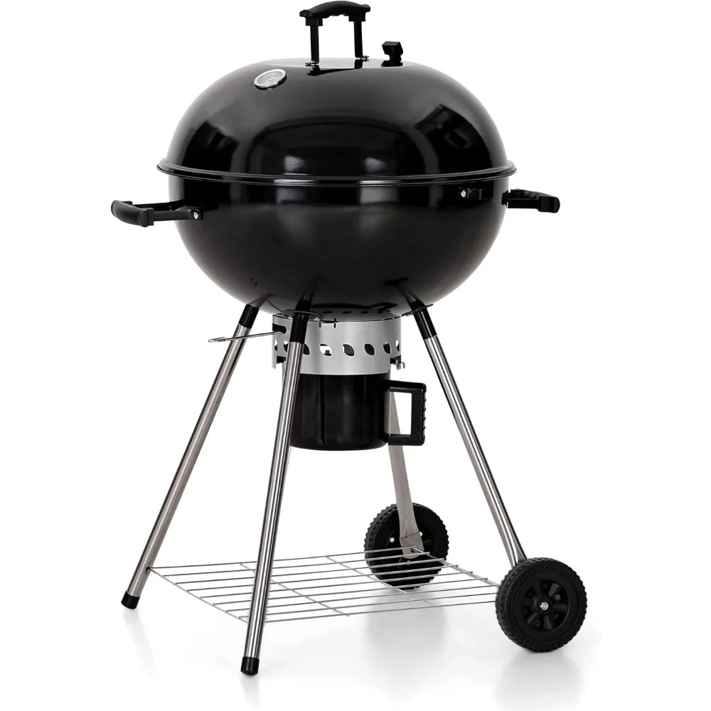 

22 Inch Kettle Charcoal BBQ Grill, Outdoor Charcoal Grill with Porcelain-Enameled Lid & Ash Catcher for Outdoor Cooking Barbecue