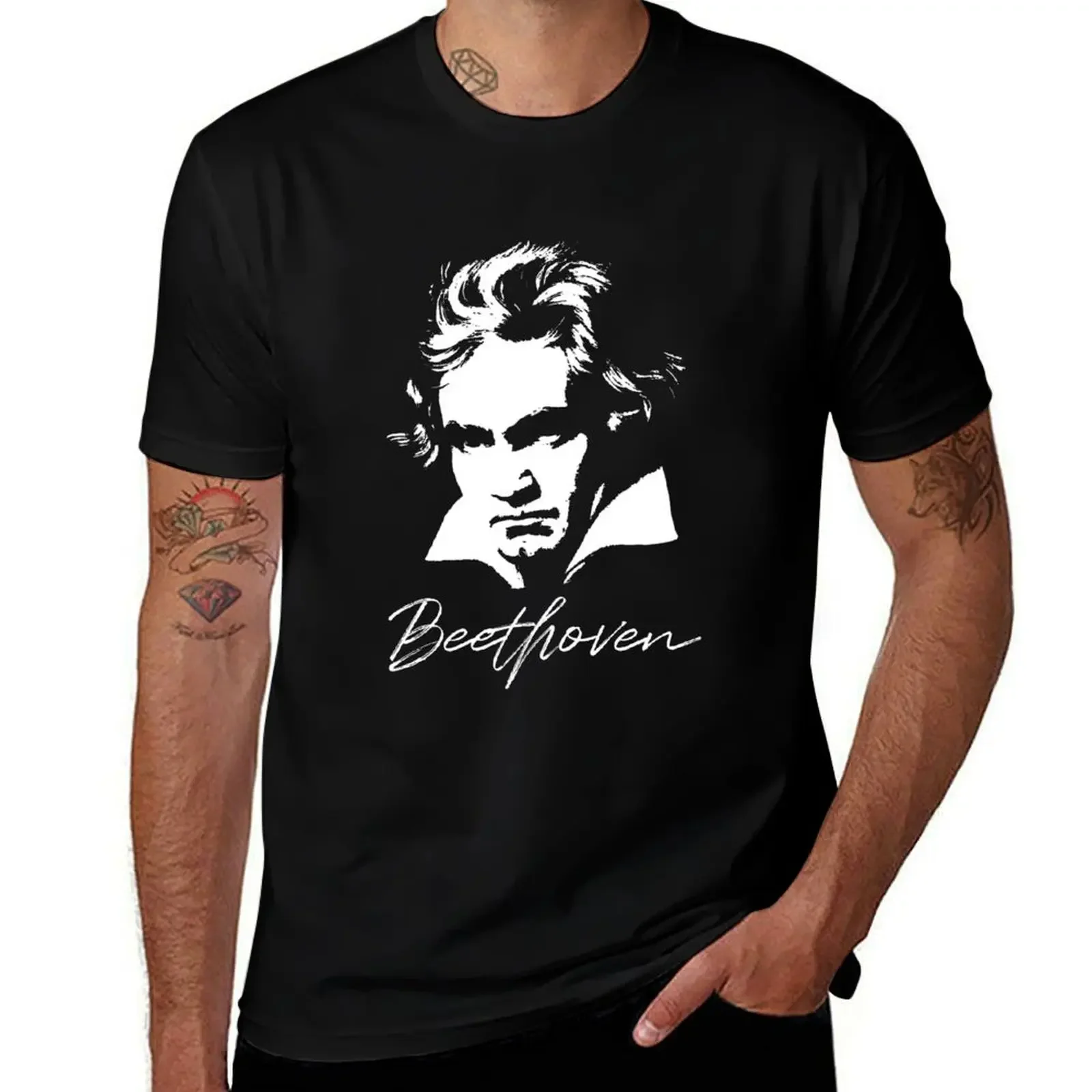 Ludwig van Beethoven Portrait Classical Composer T-Shirt man clothes summer top mens t shirts top quality