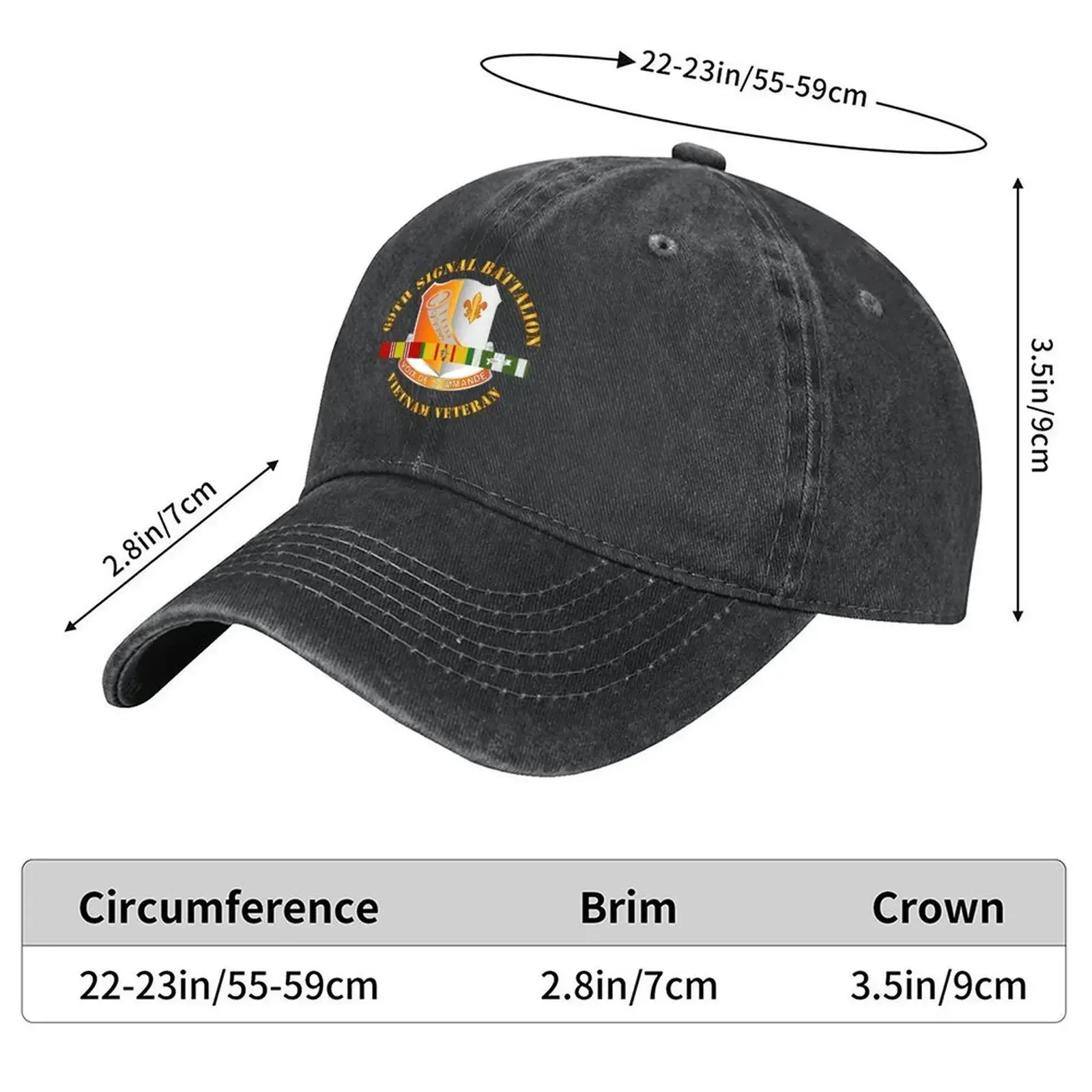 New Army - 69th Signal Battalion - Vietnam Veteran W VN SVC CEN Baseball Cap Ball Cap Military Tactical Cap Mens Hats Women's