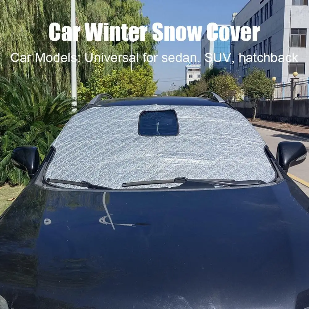 190X100cm Winter Car Outdoor Snow Windscreen Thickened Laminated Cotton Windscreen Anti-freezing Rain PE Sunshade